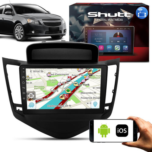 Central Multimídia Chevrolet Cruze 11 a 16 Android 9 Pol Touch Bt Gps Espelhamento Via Wifi Shutt