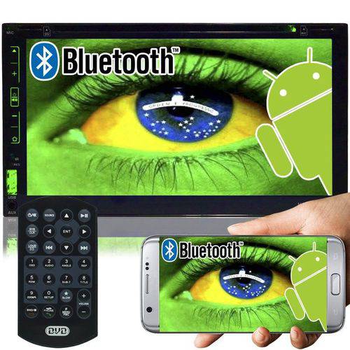 Central Multimídia DVD Automotivo 2 Din 7.0 Knup KP-C21 Wifi Android Espelhamento Bluetooth Gps