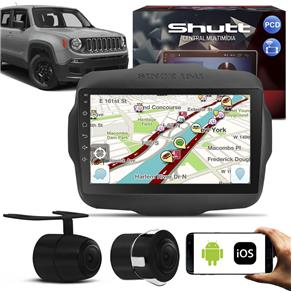 Central Multimídia Jeep Renegade PCD 15 a 19 Android 9" Touch BT GPS WiFi Shutt + Câmera Ré Colorida