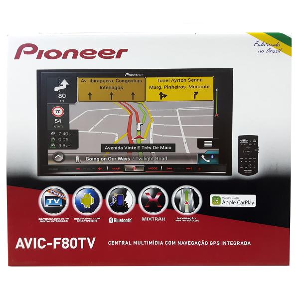 Central Multimidia Pioneer Avic-f80tv Bluetooth Tv Digital MIxtrax Apple Carplay Gps Sd 7 Polegadas