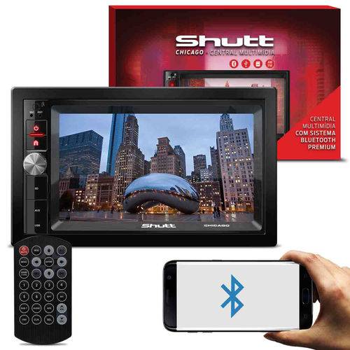 Tudo sobre 'Central Multimídia Shutt Chicago 6.5 Pol 2 Din Bluetooth Touch Usb Sd Mp3 P2 Áudio Streaming Fm Am'