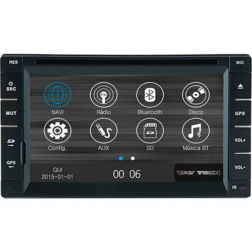 Central Multimídia Universal S95 Tela de 6,2" Tela Touch Screen com Bluetooth e Antena de TV Navegador GPS - Tay Tech