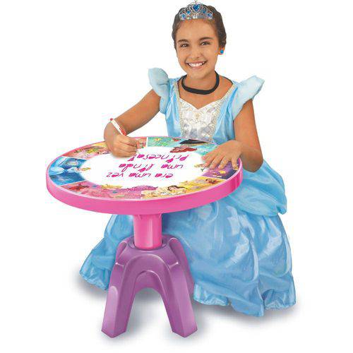 Centro de Atividades Infantil Princesas Disney 3em1 Cadeira + Mesa com Repartição