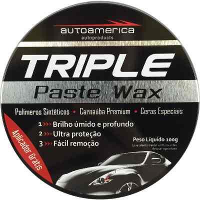 Cera Carnauba Triple Paste Wax 100g Autoamerica + Aplicador