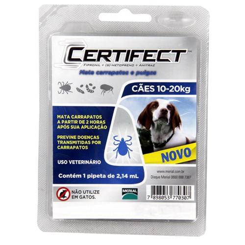 Certifect Anti-Carrapatos Cães 10 a 20kg (2,14ml) - Merial
