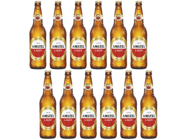Cerveja Amstel Lager 12 Unidades - 600ml