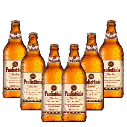 Cerveja Artesanal Paulistania Lager Marco Zero 600ml 6 Un