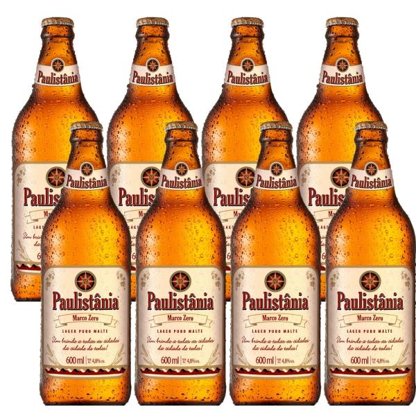 Cerveja Artesanal Paulistania Lager Marco Zero 600ml 8 Un