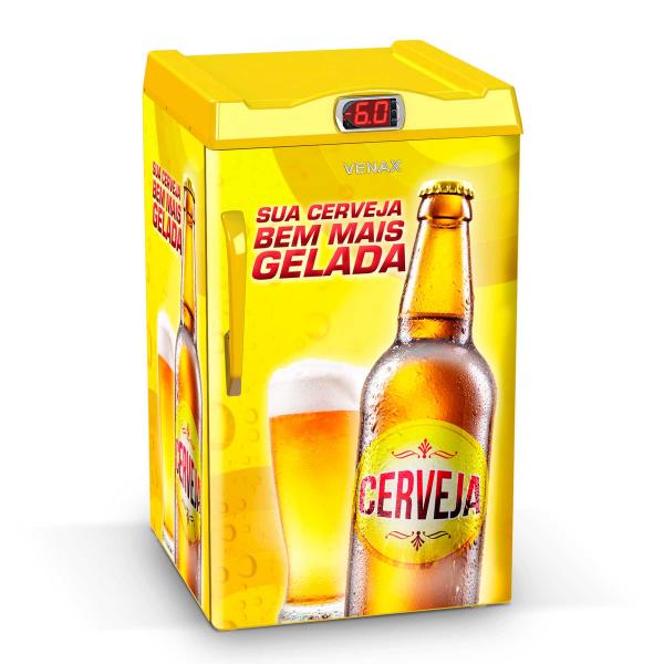 Cervejeira 100 L Porta Cega Adesivada Amarelo Venax - 127v