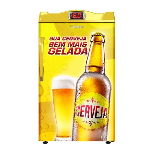 Cervejeira 100l Porta Cega Adesivada S.A Cerveja 220V Amarela - Venax