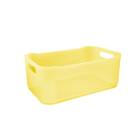 Cesta Fit Grande 30,5 X 18,5 X 12 Cm Amarelo Coza