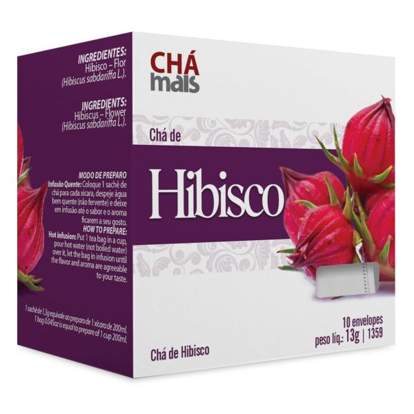 Chá de Hibisco Cx10 Sachês de 1g - Chá Mais