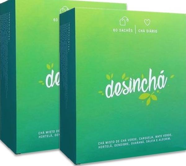 Chá Desinchá Caixa 60 Sachês Kit com 2 Caixas