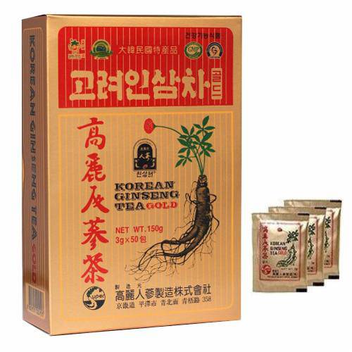 Chá Ginseng Coreano Gold - 50 Sachês de 3g
