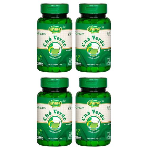 Chá Verde - 4un de 120 Comprimidos - Unilife