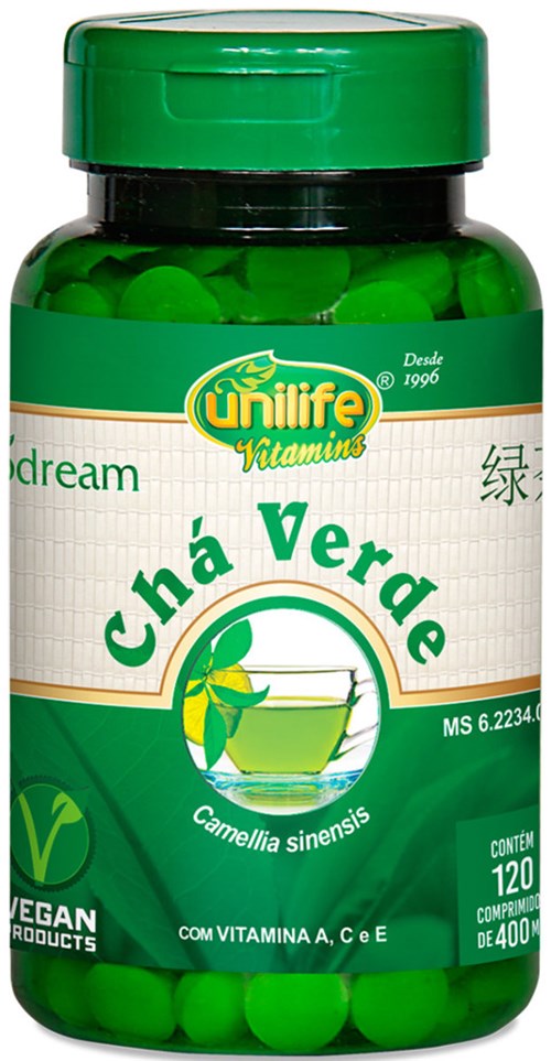 Chá Verde Comprimidos Biodream Unilife 120 Comprimidos 400Mg