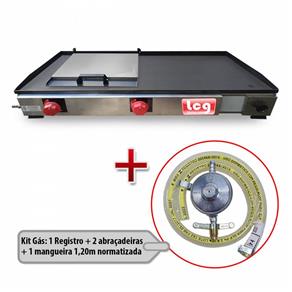 "chapa de Lanche a Gás Sanduicheira 40x80cm Lcg + Kit Gás "