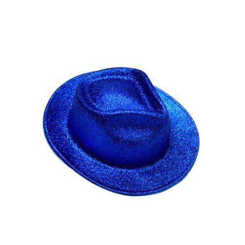 Chapéu de Cowboy com Glitter Azul