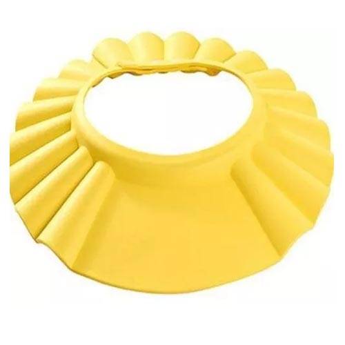 Chapeu para Banho Amarela Anti Shampoo Bêbes Protetor de Olhos Amarelo