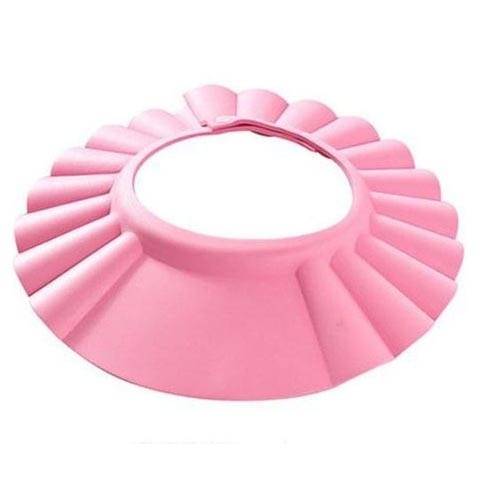 Chapeu para Banho Rosa Anti Shampoo Bêbes Protetor de Olhos