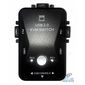 Chaveador KVM HUB21 - 2 Portas USB - Teclado + Video + Mouse