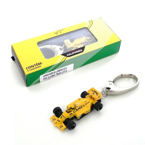 Chaveiro Ayrton Senna Lotus Amarela Premium Collectibles