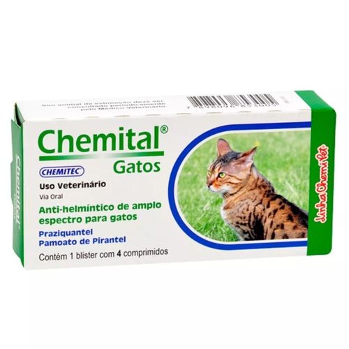 Chemital Gatos Anti-helmíntico 4 Comprimidos