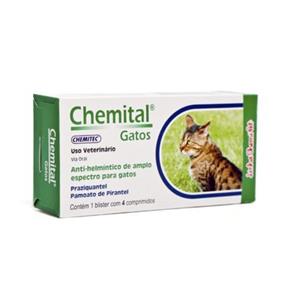Chemital Gatos com 04 Comprimidos