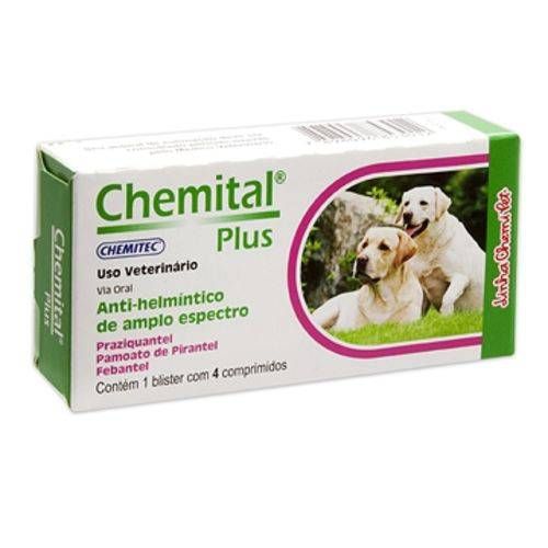 Chemital Plus Cães Anti-helmíntico 4 Comprimidos