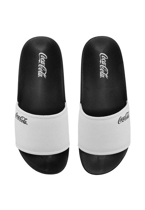 Chinelo Coca Cola Shoes Slide Logo Branco