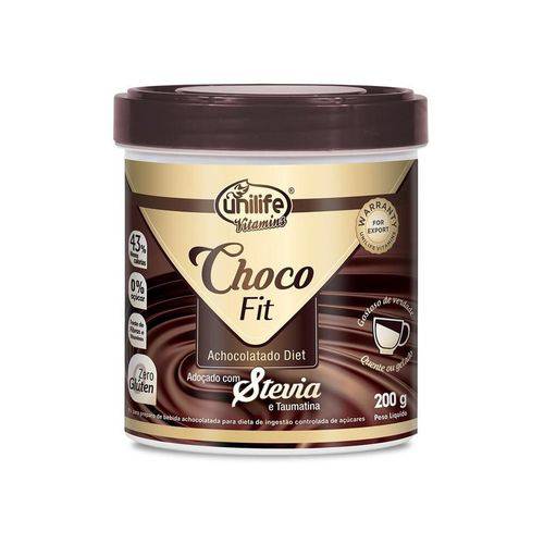 Tudo sobre 'Choco Fit Achocolatado Diet Soluvel Unilife 200g'