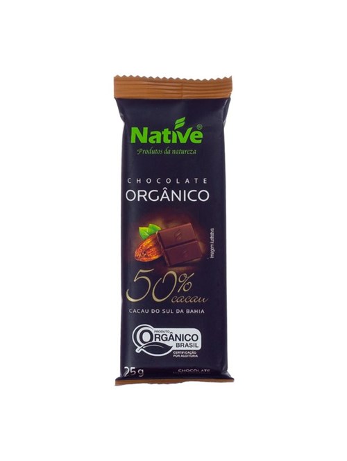 Chocolate 50% Cacau Orgânico Native 25g
