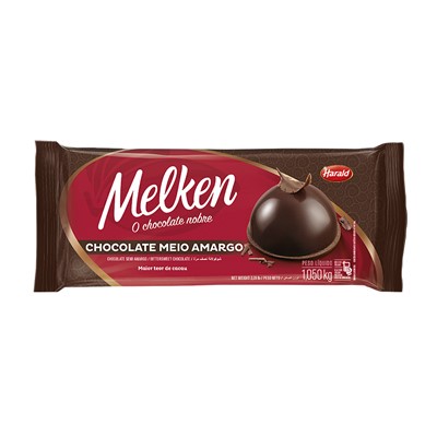 Chocolate Barra Melken - Fracionado - Meio Amargo - 1,050 Kg