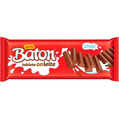 Chocolate Baton Tablete ao Leite Garoto 96g