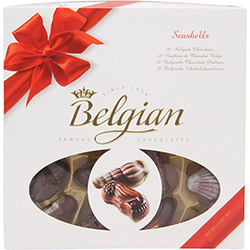 Chocolate Belgian Seashells Red Ribbon 250g