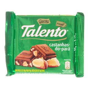 Chocolate Castanha do Pará Talento Garoto 90g