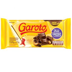 Chocolate com Caju e Passas Garoto 90g