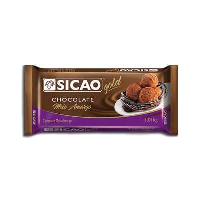 Chocolate em Barra Gold Meio Amargo Sicao 1,010kg