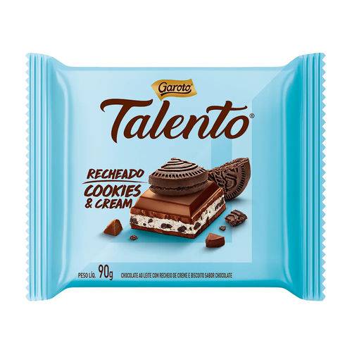 Chocolate Garoto 90g Talento Recheado Cookies & Cream