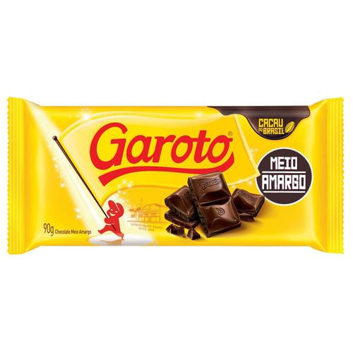 Chocolate GAROTO Meio Amargo 90g CHOC GAROTO 90G-TA M-AMARGO