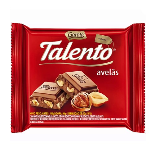 Chocolate Garoto Talento Avelãs 90g