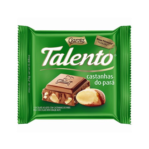 Chocolate Garoto Talento Castanha do Pará 25g