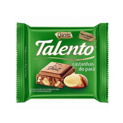 Chocolate Garoto Talento Castanha do Pará 25g