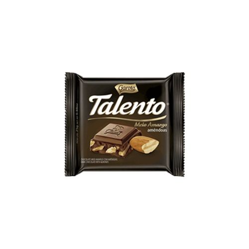 Chocolate Garoto Talento Meio Amargo com Amêndoas 25g Chocolate Garoto Talente Mini 25g Display C/15 Unid
