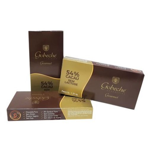 Chocolate Gourmet 54% Cacau Sem Lactose - Gobeche - Barra 1,01kg