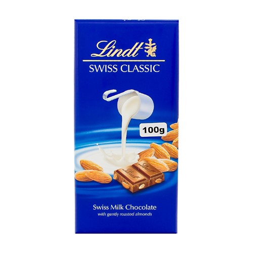 Chocolate Lindt Swiss Classic Milk Almonds com 100g