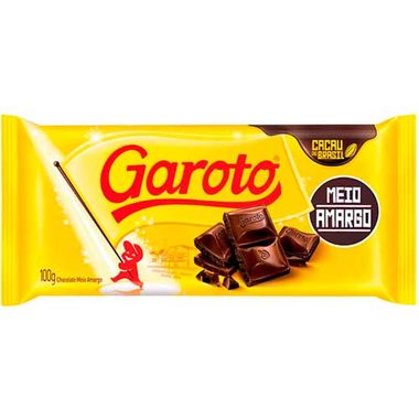 Chocolate Meio Amargo Garoto 100g