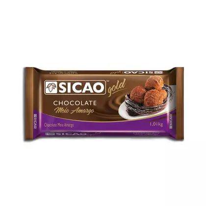 Chocolate Meio Amargo Gold Barra 1,01Kg - Sicao