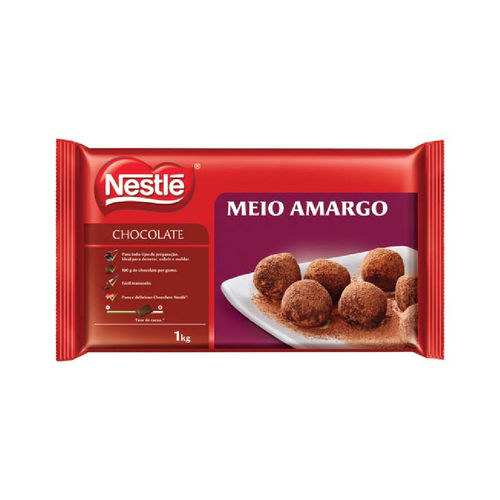 Chocolate Meio Amargo Nestle 1kg - Caixa com 12un