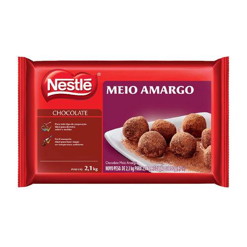 Chocolate Meio Amargo Nestle 2,1kg - Caixa com 6un